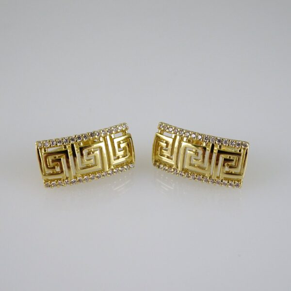 E2782 Earrings - Aretes - Zircon Stone - 14K Real Color