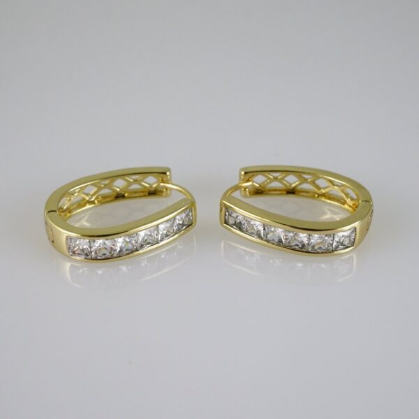 E2783 Earrings - Aretes - Zircon Stone - 14K Real Color
