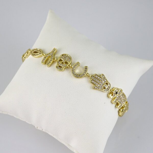 B1842 Bracelet - Pulseras - Zircon Stone - 14K Real Color