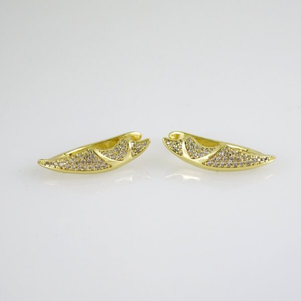 E2784 Earrings - Aretes - Zircon Stone - 14K Real Color