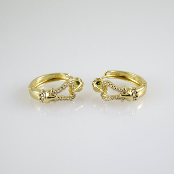E2786 Earrings - Aretes - Zircon Stone - 14K Real Color