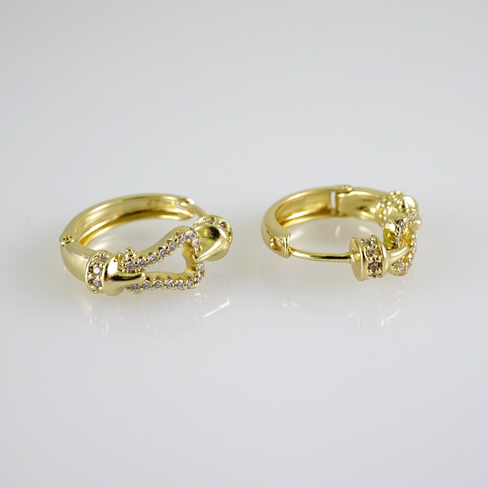 E2786 Earrings - Aretes - Zircon Stone - 14K Real Color - Image 2