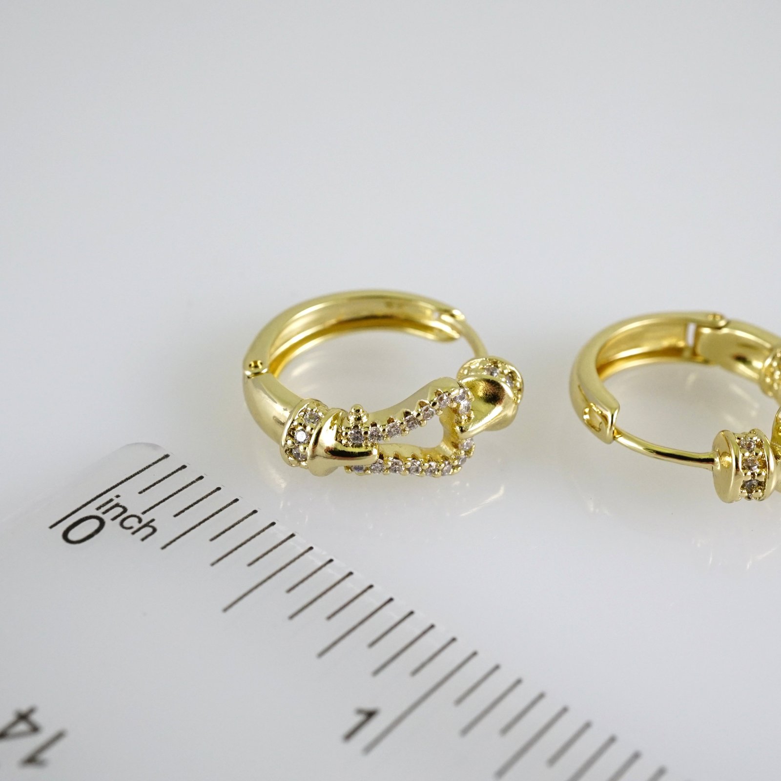 E2786 Earrings - Aretes - Zircon Stone - 14K Real Color - Image 3