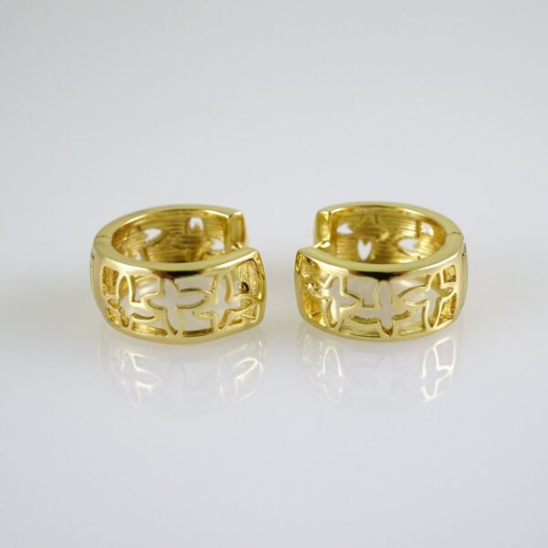 E2787 Earrings - Aretes - Zircon Stone - 14K Real Color