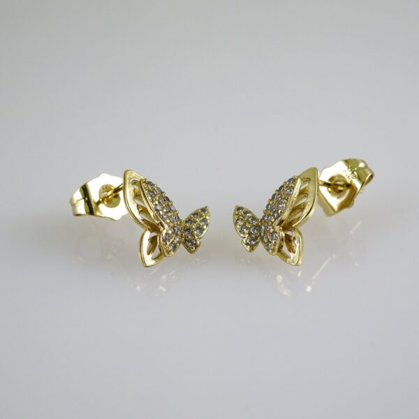E2788 Earrings - Aretes - Zircon Stone - 14K Real Color