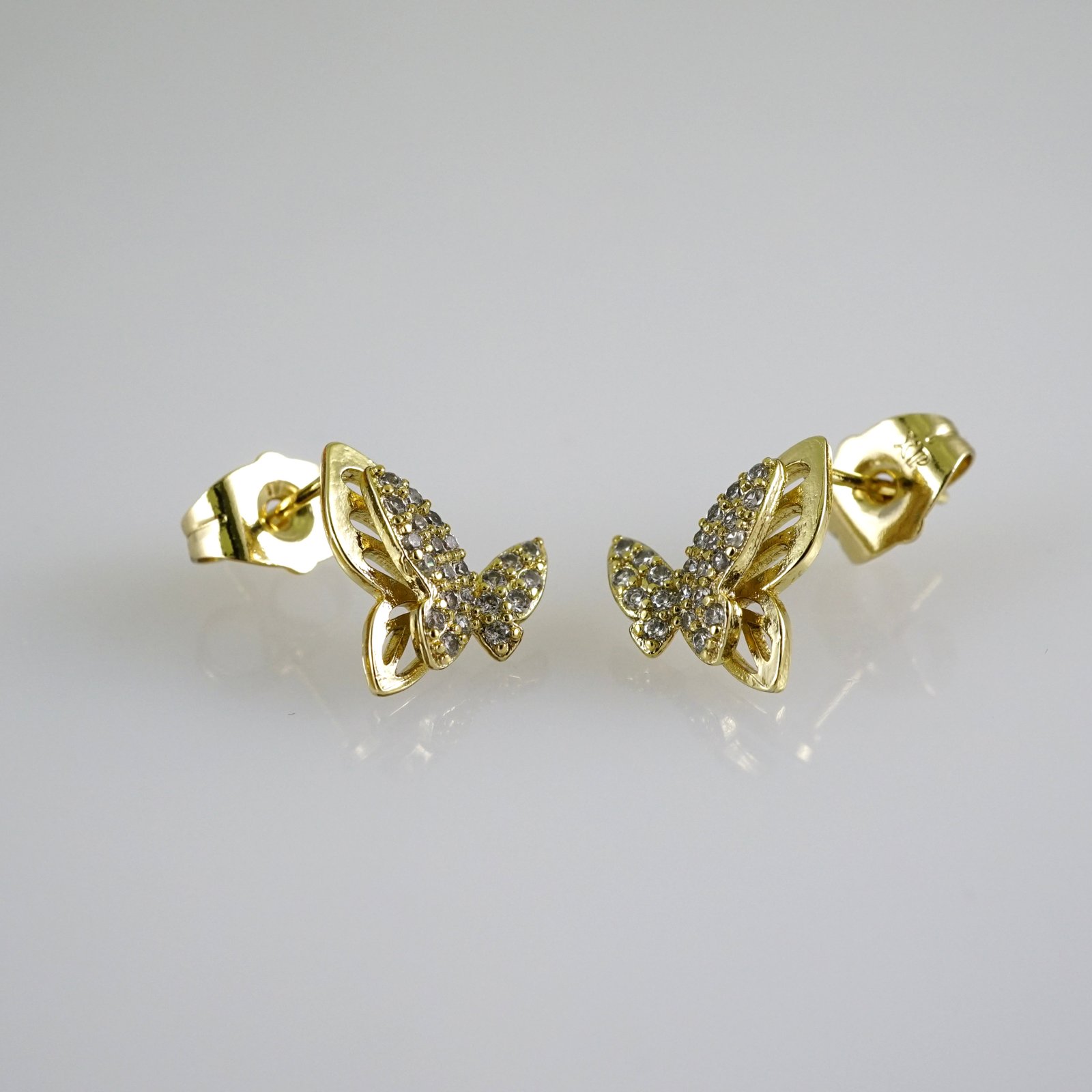 E2788 Earrings - Aretes - Zircon Stone - 14K Real Color