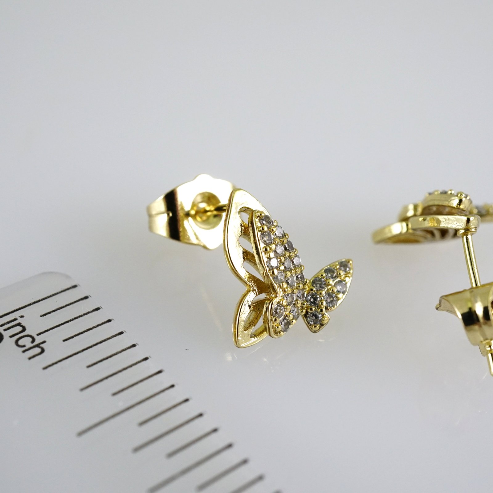 E2788 Earrings - Aretes - Zircon Stone - 14K Real Color - Image 3