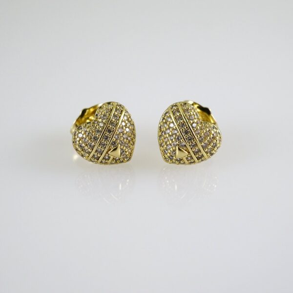 E2789 Earrings - Aretes - Zircon Stone - 14K Real Color