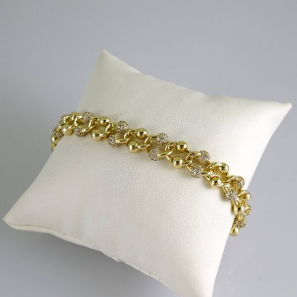 B1854 Bracelet - Pulseras - Zircon Stone - 14K Real Color