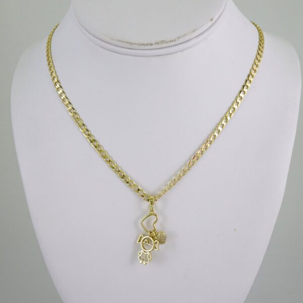 SET1863 Cadenas & Colgantes - Chain - Pendants - Zircon Stone - 14K Real Color 3mmX45cm