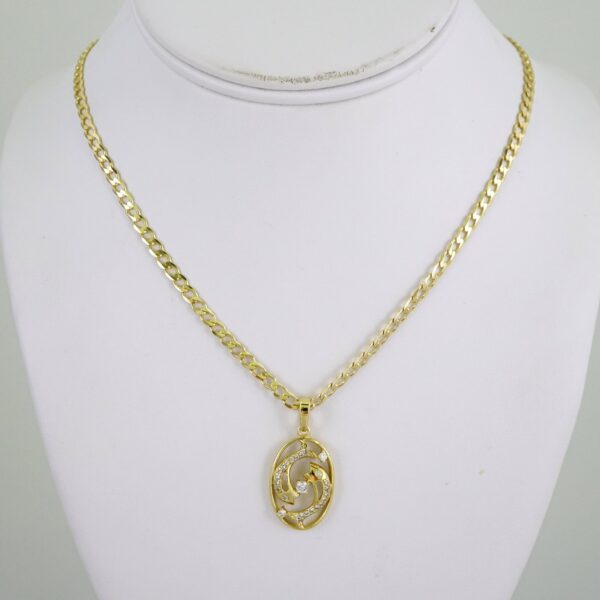 SET1866 Cadenas & Colgantes - Chain - Pendants - Zircon Stone - 14K Real Color 3mmX45cm