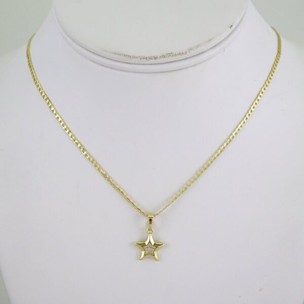 SET1869 Cadenas & Colgantes - Chain - Pendants - Zircon Stone - 14K Real Color 3mmX45cm