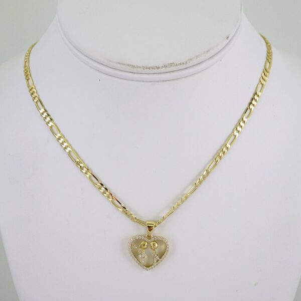 SET1870 Cadenas & Colgantes - Chain - Pendants - Zircon Stone - 14K Real Color 3mmX45cm