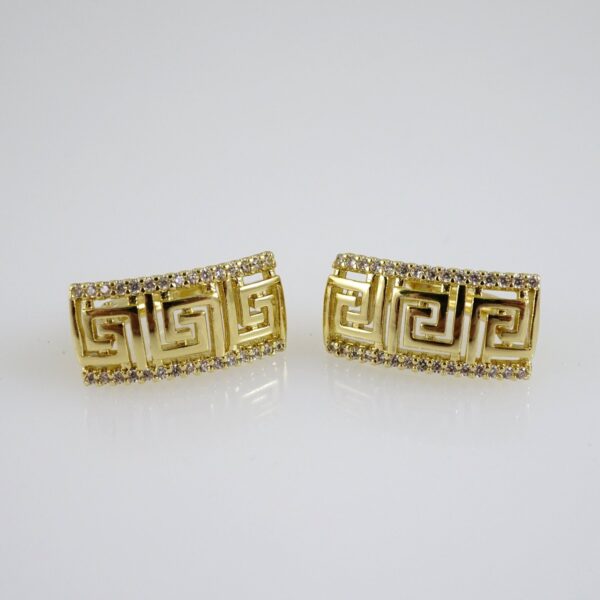 E2790 Earrings - Aretes - Zircon Stone - 14K Real Color