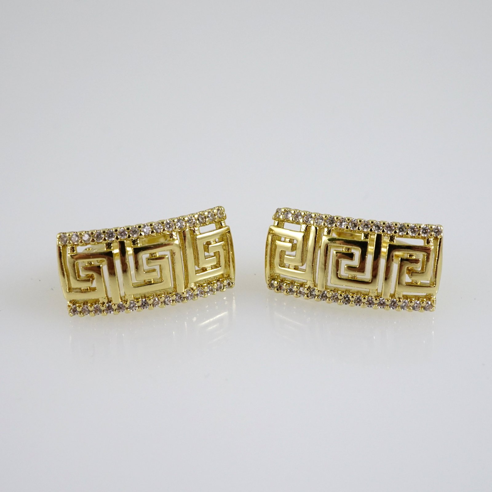 E2790 Earrings - Aretes - Zircon Stone - 14K Real Color