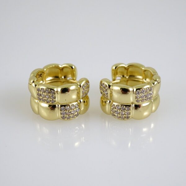E2791 Earrings - Aretes - Zircon Stone - 14K Real Color