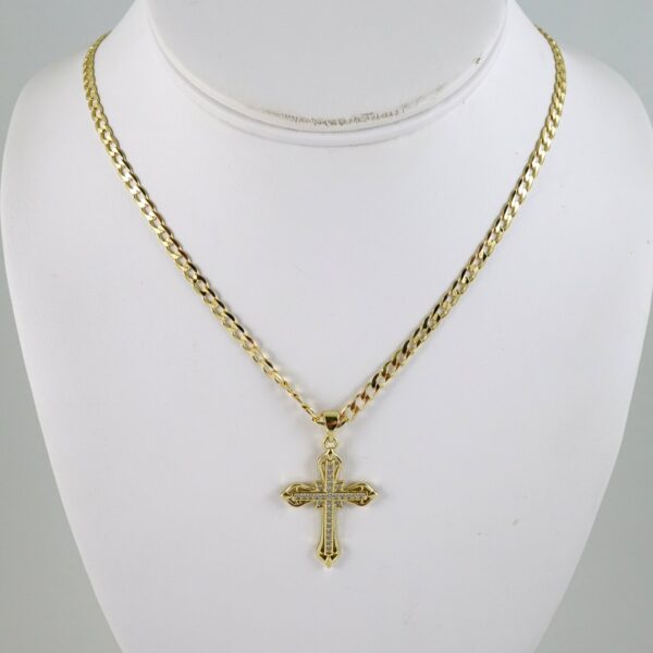 SET1874 Cadenas & Colgantes - Chain - Pendants - Zircon Stone - 14K Real Color 3mmX45cm