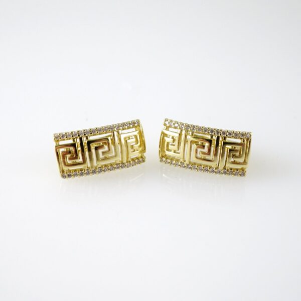 E2796 Earrings - Aretes - Zircon Stone - 14K Real Color