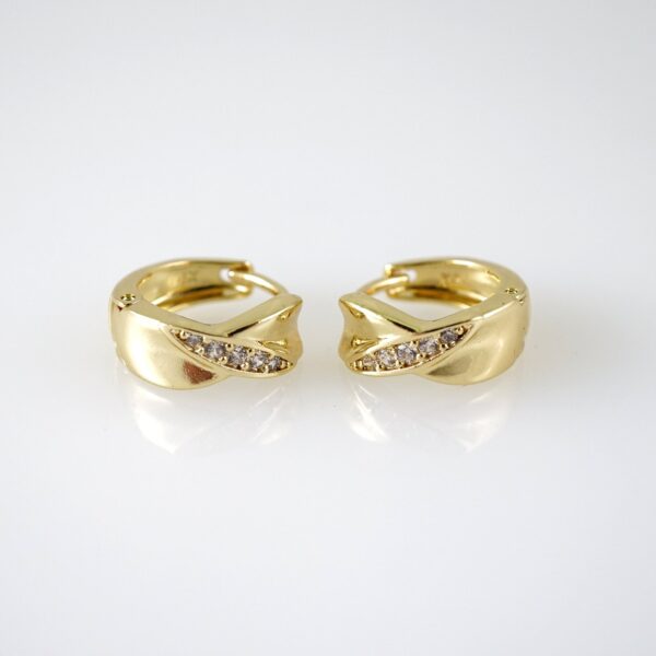 E2797 Earrings - Aretes - Zircon Stone - 14K Real Color
