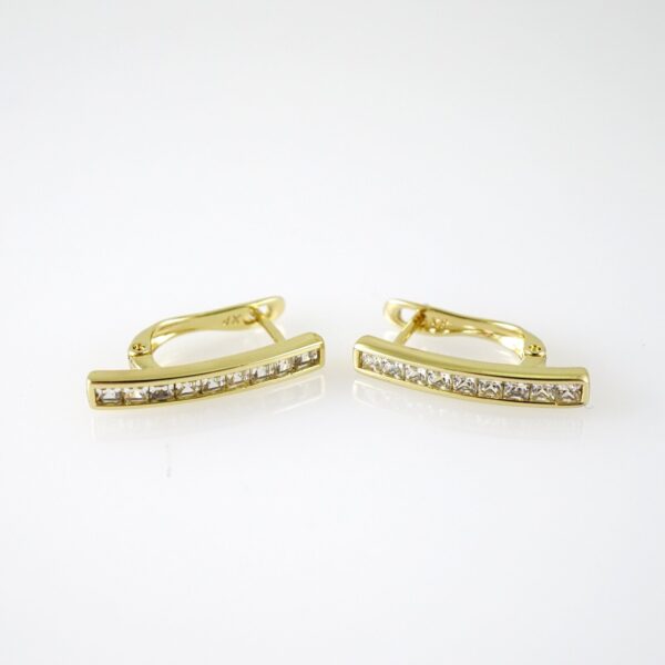 E2799 Earrings - Aretes - Zircon Stone - 14K Real Color