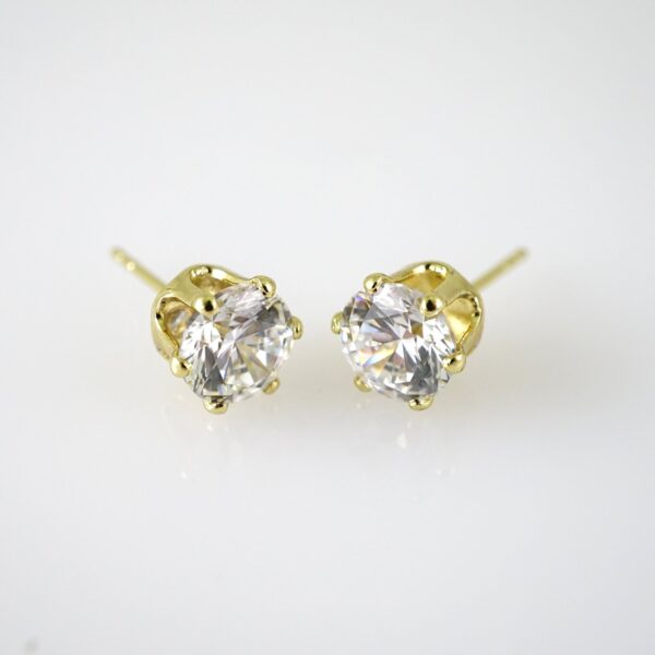 E2804 Earrings - Aretes - Zircon Stone - 14K Real Color