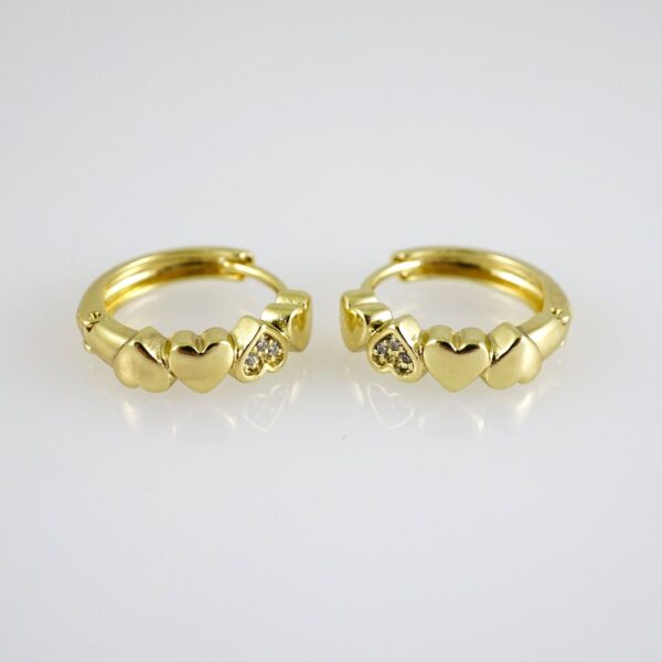 E2814 Earrings - Aretes - Zircon Stone - 14K Real Color
