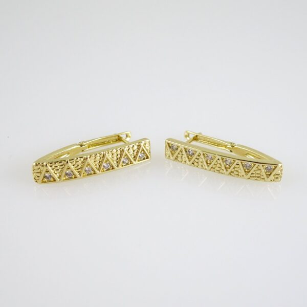 E2816 Earrings - Aretes - Zircon Stone - 14K Real Color