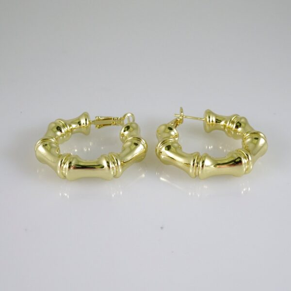 E2822 Earrings - Aretes - Zircon Stone - 14K Real Color