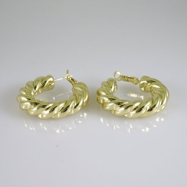 E2824 Earrings - Aretes - Zircon Stone - 14K Real Color
