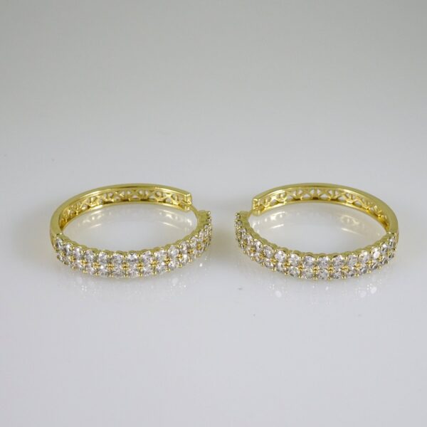 E2825 Earrings - Aretes - Zircon Stone - 14K Real Color