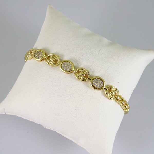 B1889 Bracelet - Pulseras - Zircon Stone - 14K Real Color