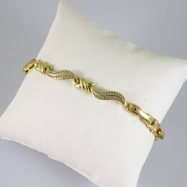 B1893 Bracelet - Pulseras - Zircon Stone - 14K Real Color
