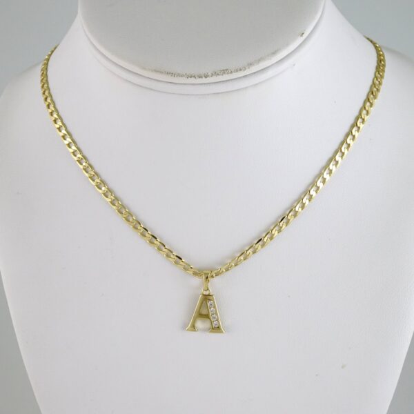 Cadenas de Letras Colgantes - Chain - Pendants - Letters - Zircon Stone - 14K Real Color