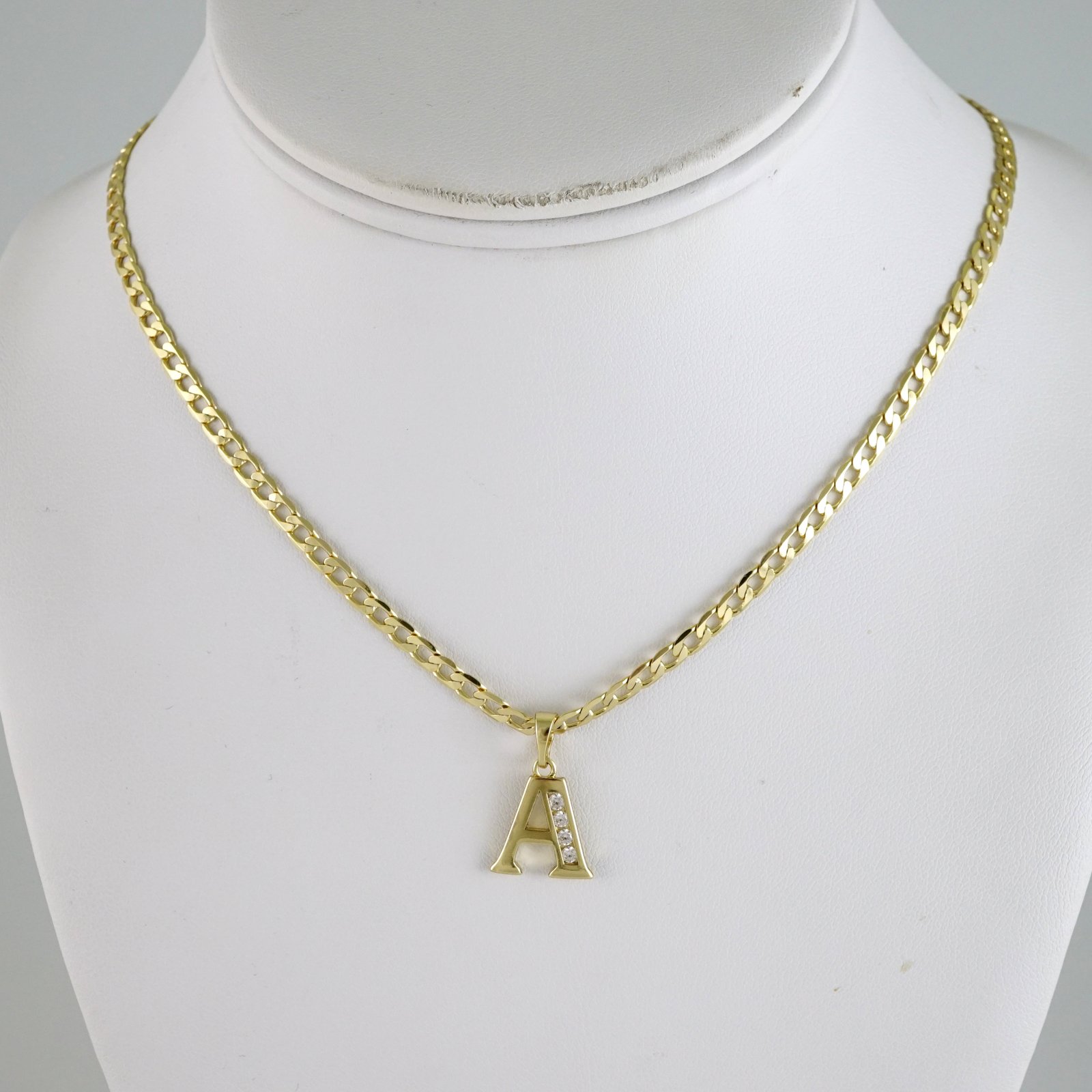 Cadenas de Letras Colgantes - Chain - Pendants - Letters - Zircon Stone - 14K Real Color