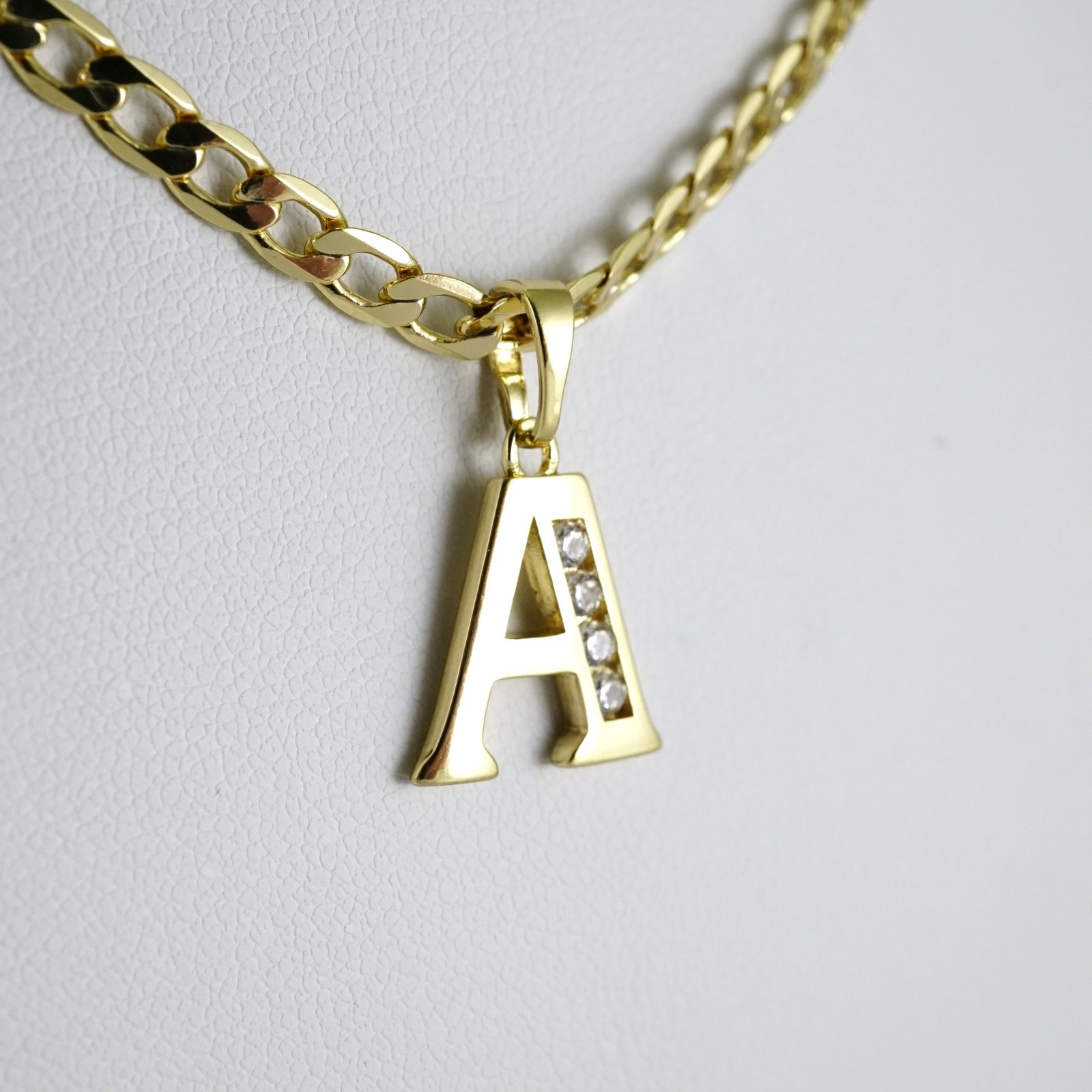Cadenas de Letras Colgantes - Chain - Pendants - Letters - Zircon Stone - 14K Real Color - Image 2