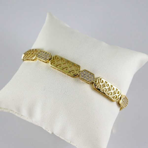 B1897 Bracelet - Pulseras - Zircon Stone - 14K Real Color