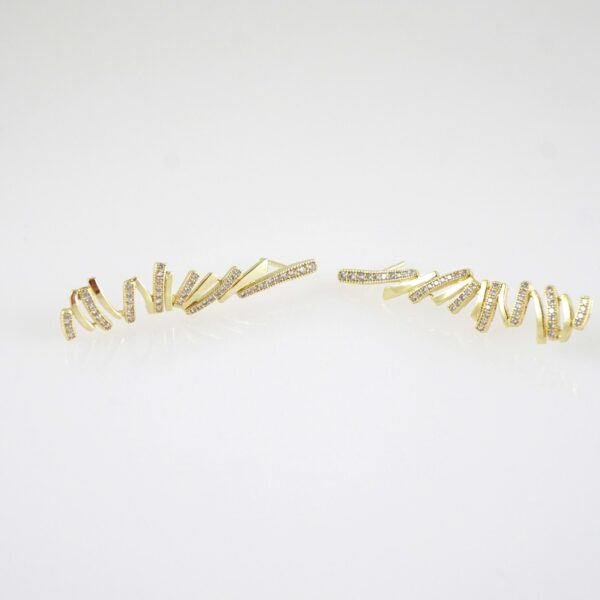 E2851 Earrings - Aretes - Zircon Stone - 14K Real Color