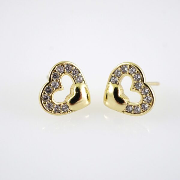 E2853 Earrings - Aretes - Zircon Stone - 14K Real Color