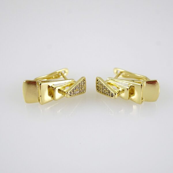 E2854 Earrings - Aretes - Zircon Stone - 14K Real Color