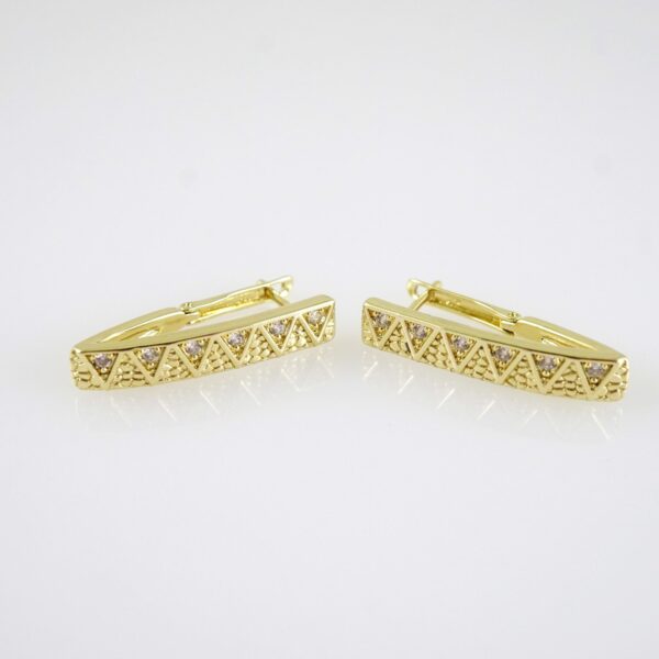 E2856 Earrings - Aretes - Zircon Stone - 14K Real Color