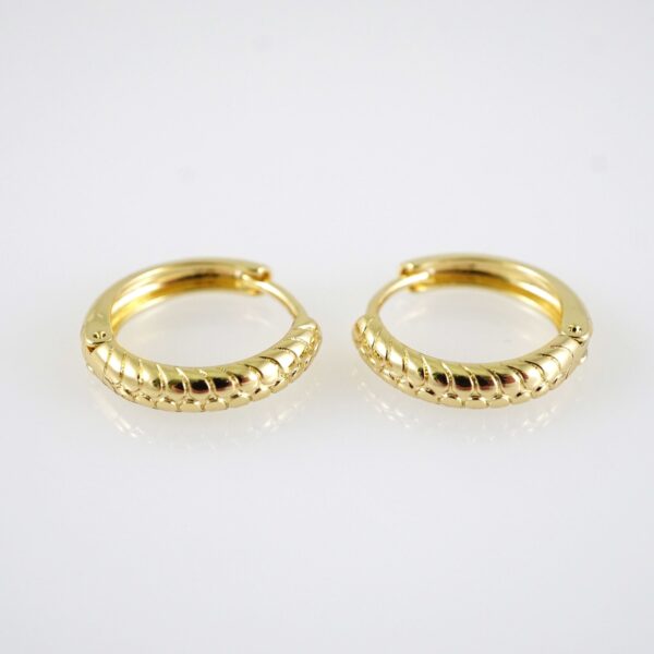 E2858 Earrings - Aretes - Zircon Stone - 14K Real Color