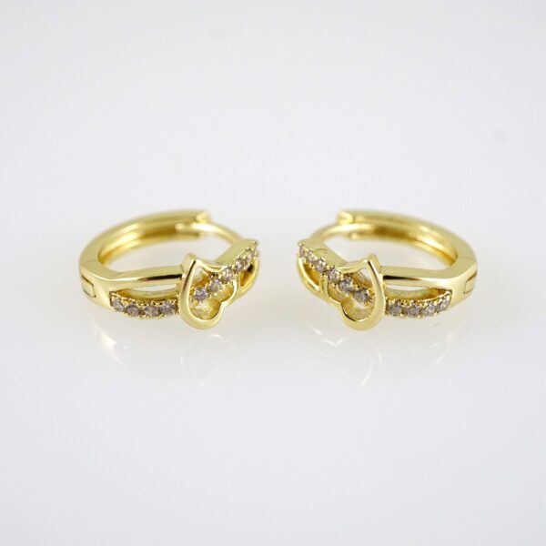E2860 Earrings - Aretes - Zircon Stone - 14K Real Color