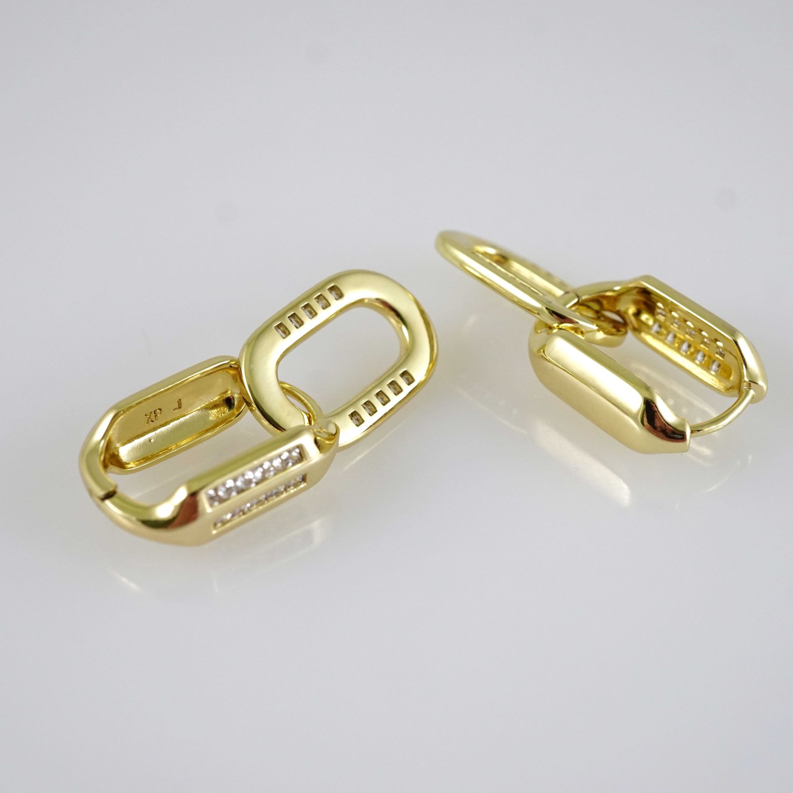 E2864 Earrings - Aretes - Zircon Stone - 14K Real Color - Image 2
