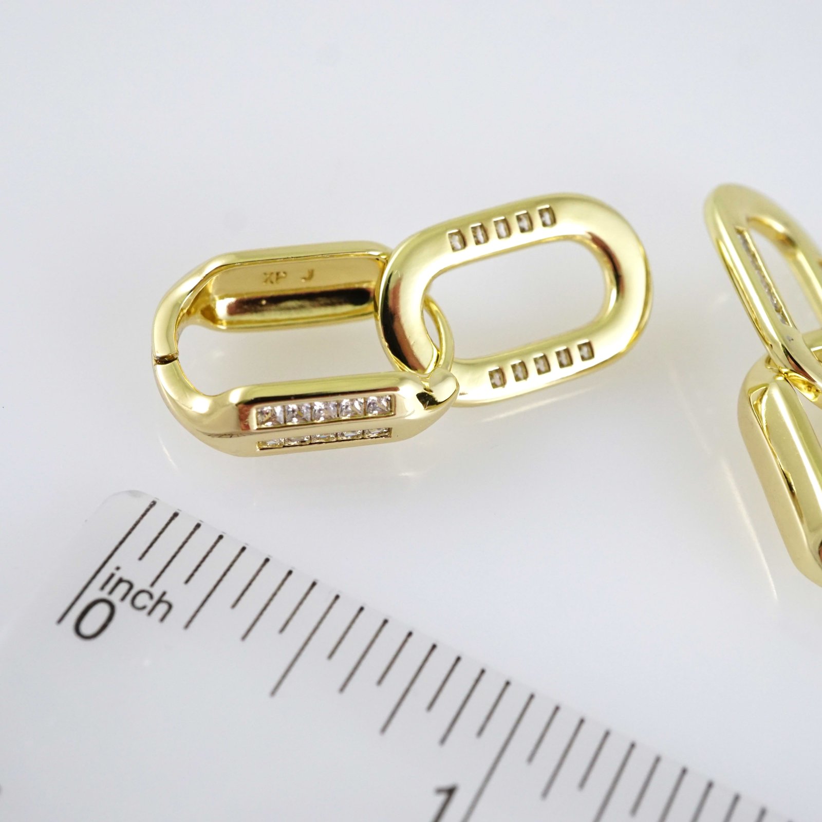 E2864 Earrings - Aretes - Zircon Stone - 14K Real Color - Image 3
