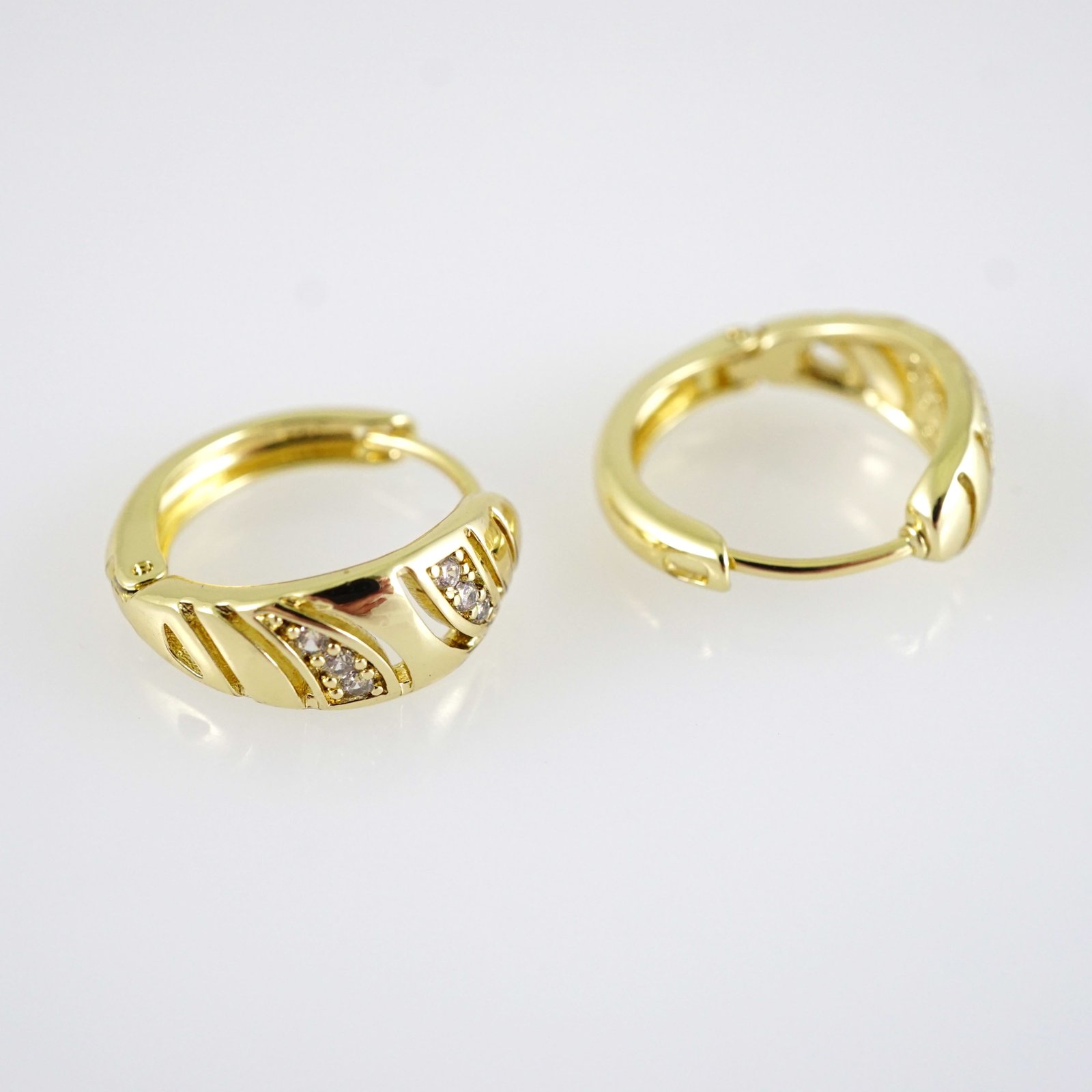 E2865 Earrings - Aretes - Zircon Stone - 14K Real Color - Image 2