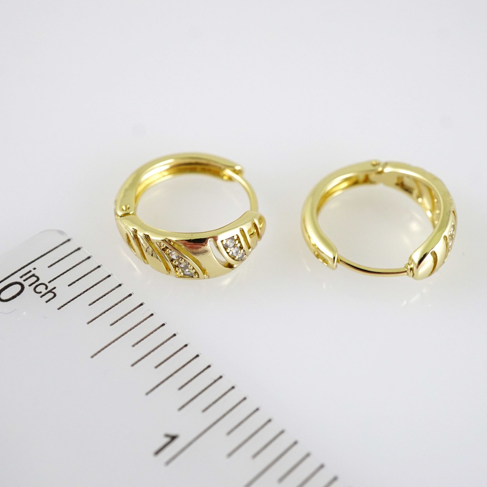 E2865 Earrings - Aretes - Zircon Stone - 14K Real Color - Image 3