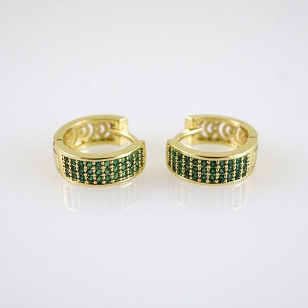 E2870 Earrings - Aretes - Zircon Stone - 14K Real Color