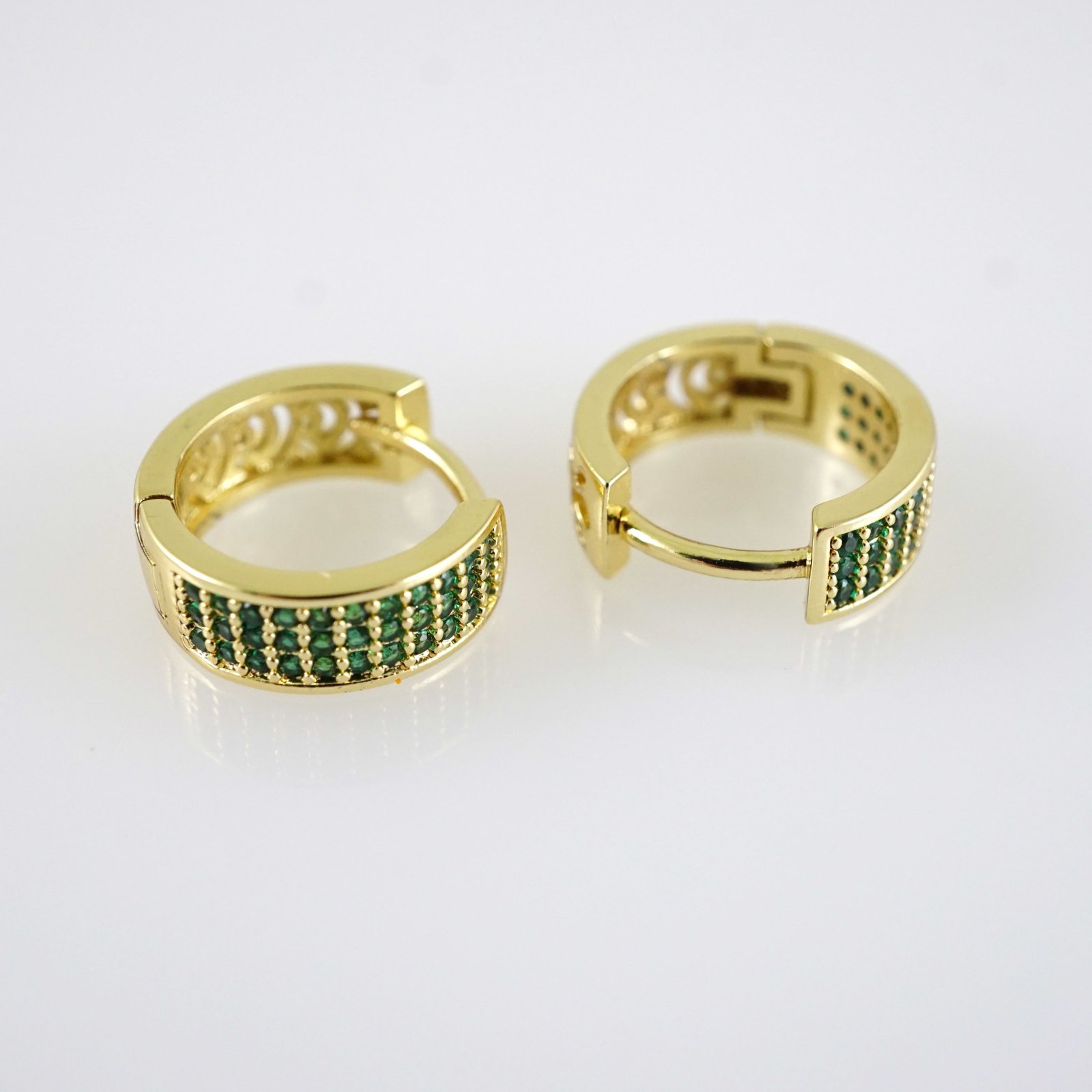 E2870 Earrings - Aretes - Zircon Stone - 14K Real Color - Image 2