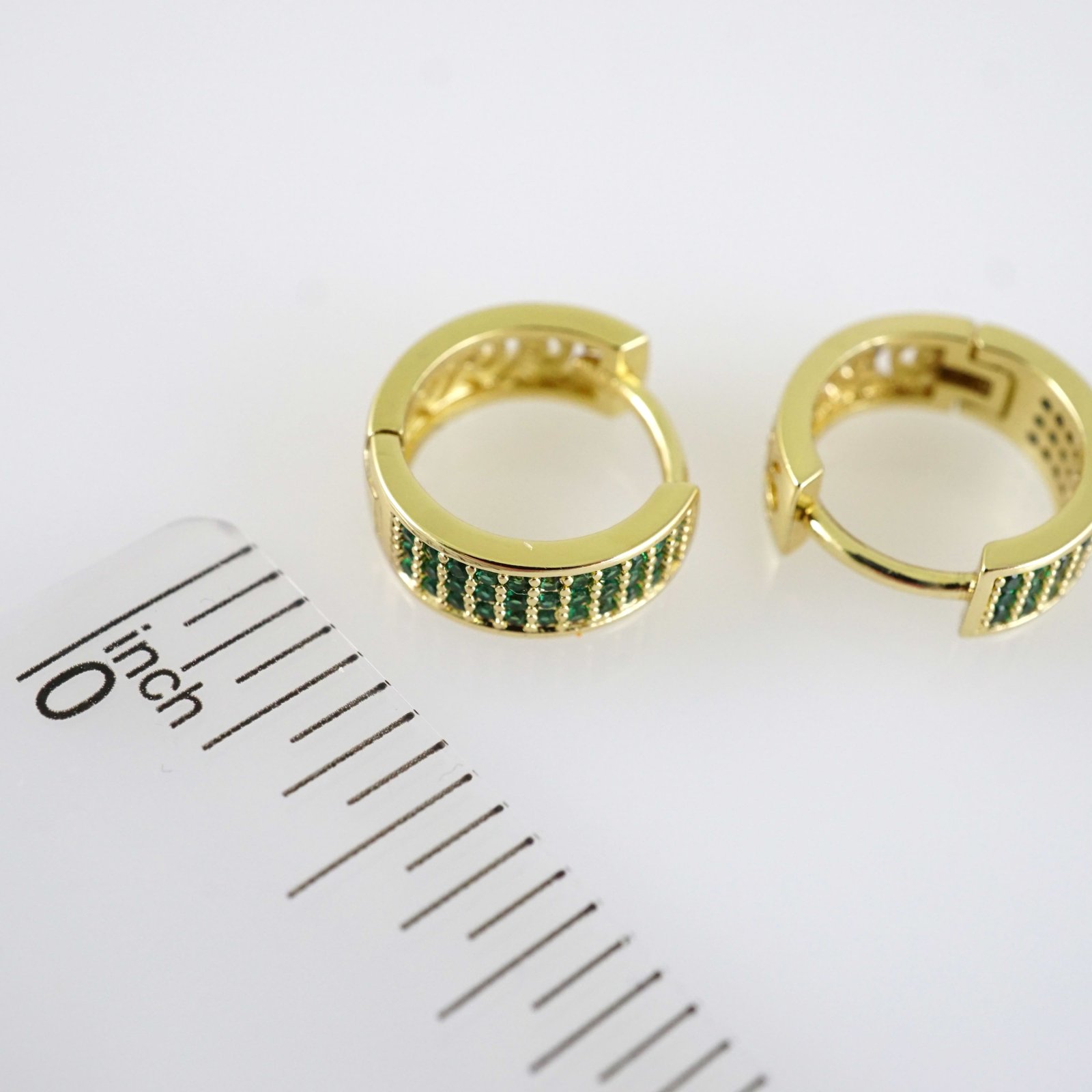 E2870 Earrings - Aretes - Zircon Stone - 14K Real Color - Image 3