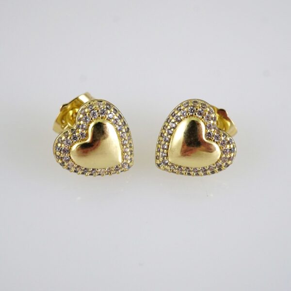 E2832 Earrings - Aretes - Zircon Stone - 14K Real Color